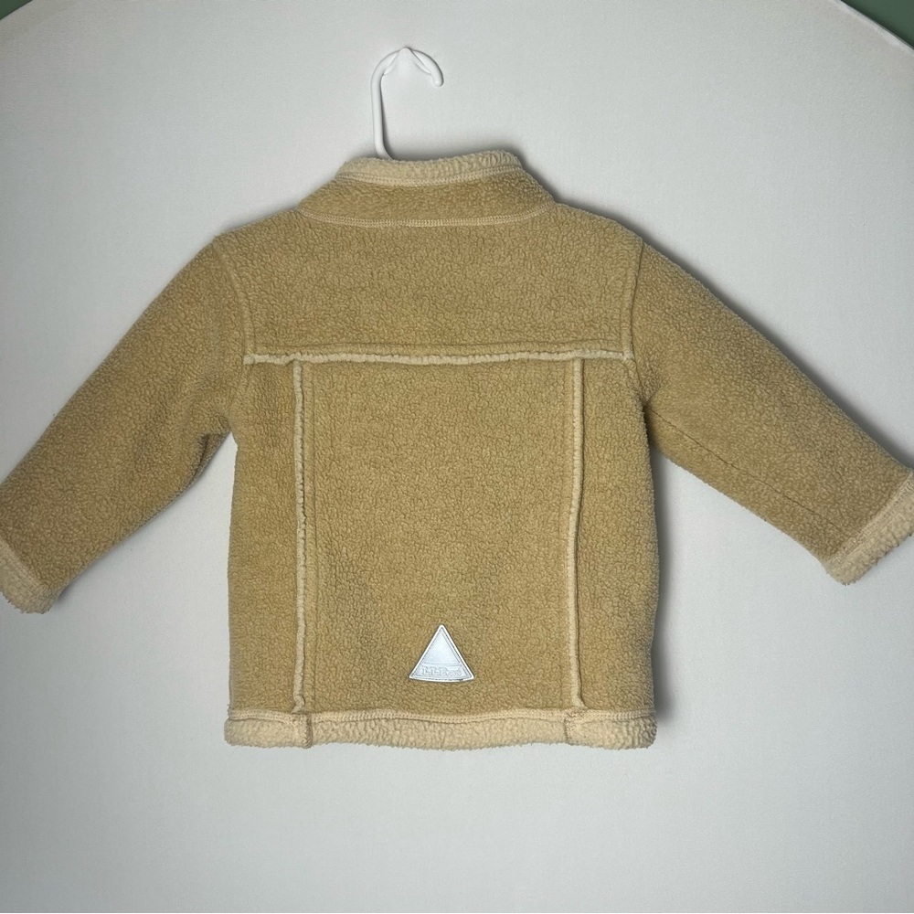 L.L Bean Full Zip Fleece Sherpa Toddler Jacket Unisex 2T Tan Pockets Cottage - Picture 4 of 7